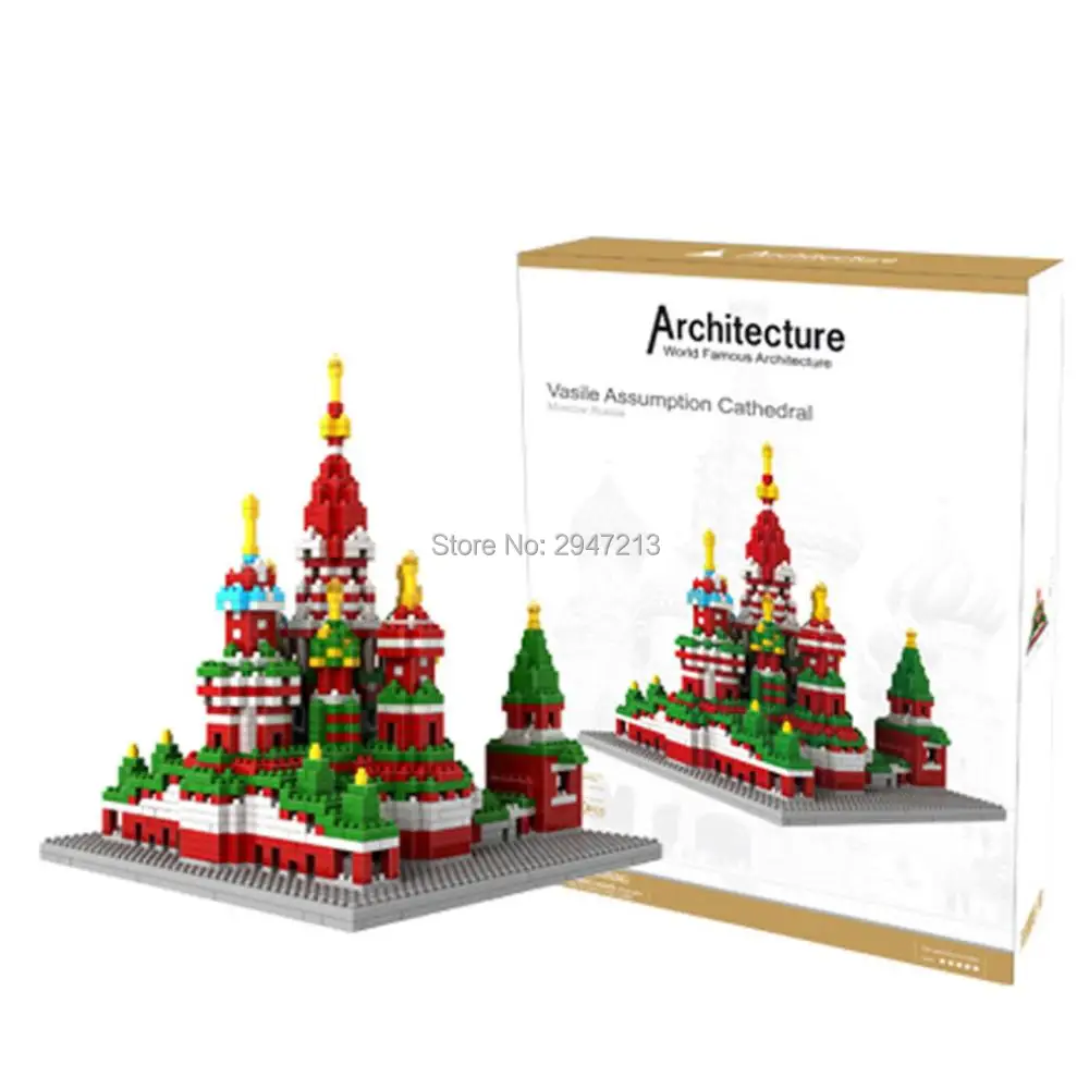 

hot LegoINGlys city creators architecture Saint Basil's moscow Vasily Cathedral model mini micro diamond blocks nano bricks toys