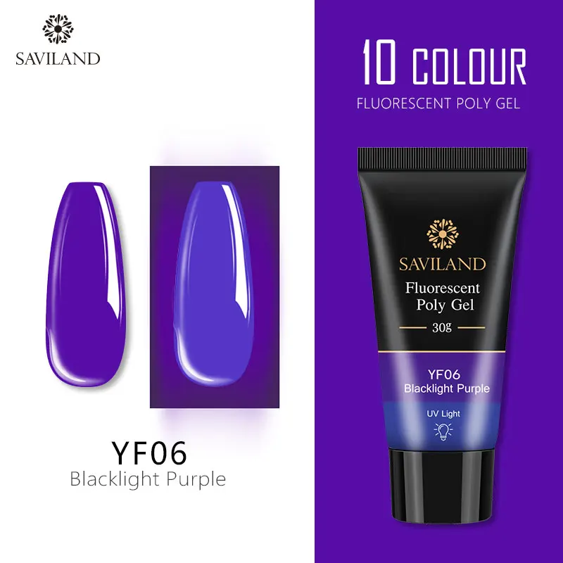 YF06 SAVILAND 30 г полигель неоновые ногти радужные флуоресцентные 15 г полигель кристаллический раствор для быстрого наращивания - Цвет: YF06