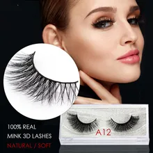 Genailish норковые ресницы 3D норковые ресницы натуральные накладные ресницы 1 пара ручной работы Ресницы Extension-A12