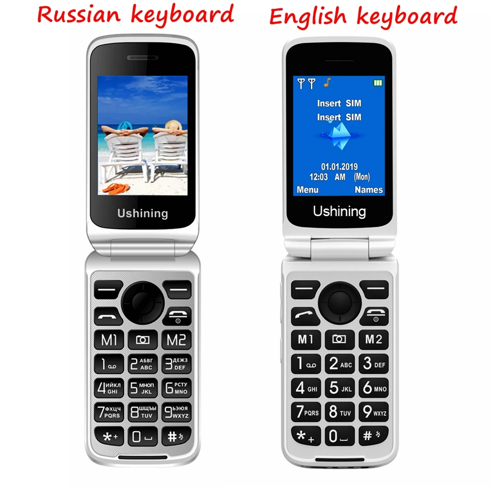 Ushining Mobile Flip Phone Feature Phone Dual
