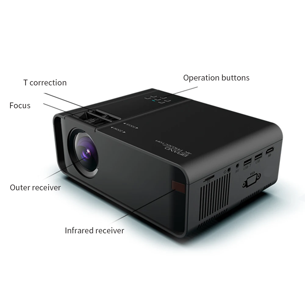 W10 HD Mini Projector 3500 Lumens 720P Support 1080P LED Android WiFi Projector Video Home Cinema HDMI VGA AV Movie Game