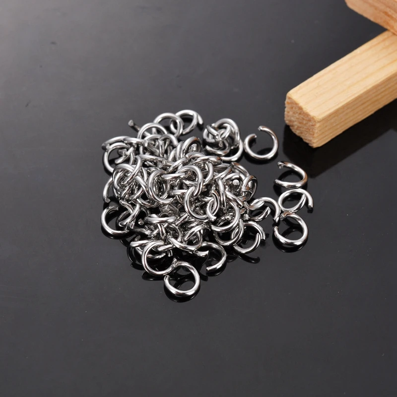 DoreenBeads 500 шт серебряный цвет 304 нержавеющая сталь открытый прыжок кольца мульти