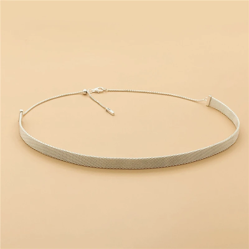 Cefuny 2019 New 925 Sterling Silver Reflexions Mesh Choker Necklace