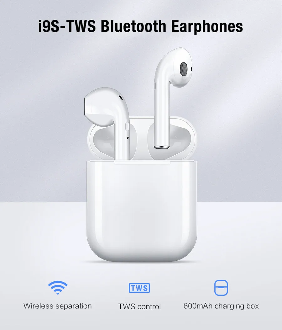 I9s Tws мини беспроводные наушники Bluetooth 5,0, наушники, воздушные наушники, гарнитура с зарядным устройством для iPhone, huawei, Xiaomi