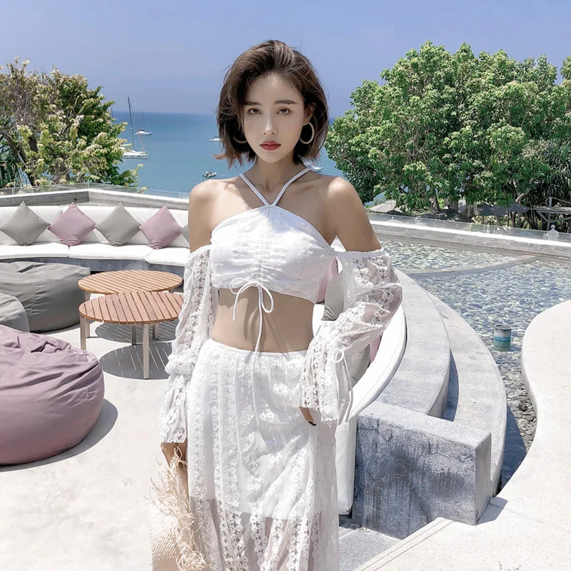 

Blue Lion Deere New-Split Type 2 Pieces South Korea Sexy Lace Slimming Cover Meat Hot Springs Bathing Suit Women's