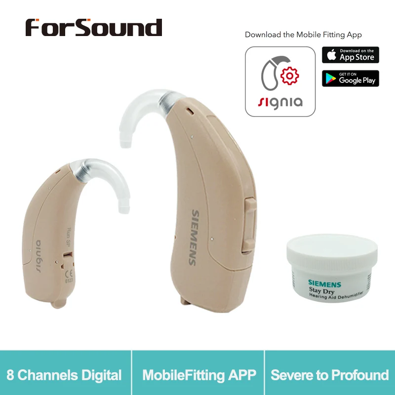 

Siemens Hearing Aid RUN SP Signia Fit by Smartphone APP Upgrade Lotus Touching 12P/23P with Dry Case, English Manual