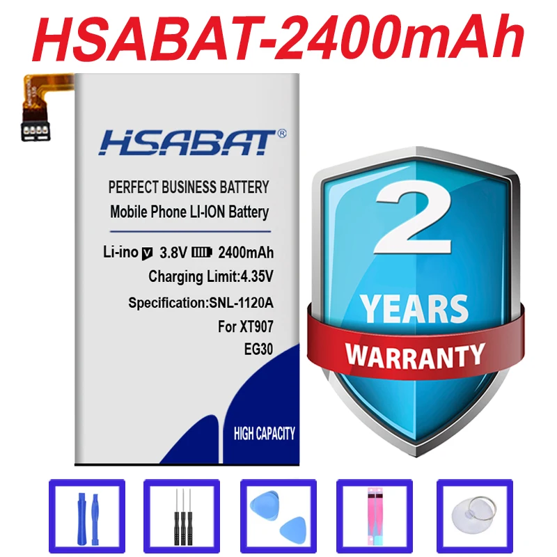 HSABAT Батарея для Motorola Droid RAZR M XT905 XT907 XT890 XT902 XT980 MXT901 2400 мА/ч, EG30