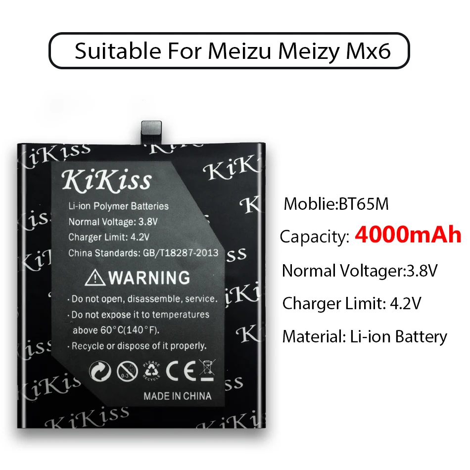 4000 мАч BT65M для MEIZU Meizy MX6, смартфон, аккумулятор большой емкости для Meizu Meizy Mx6