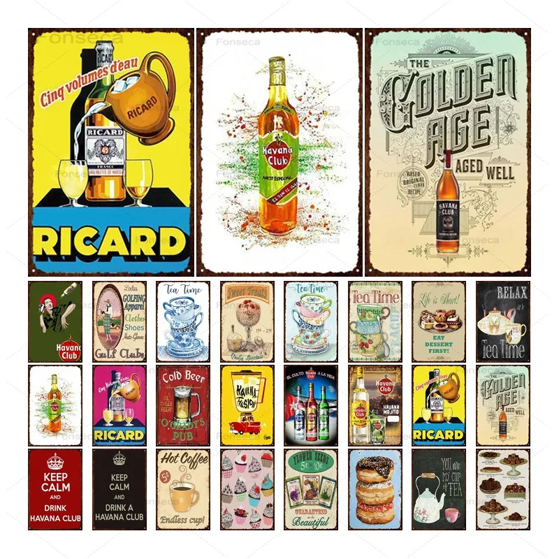 

Delicious Food Metal Tin Signs Coffee Bear Vintage Plate Retro Iron Painting Decor Wall Of Kitchen Sitting And Dining Room