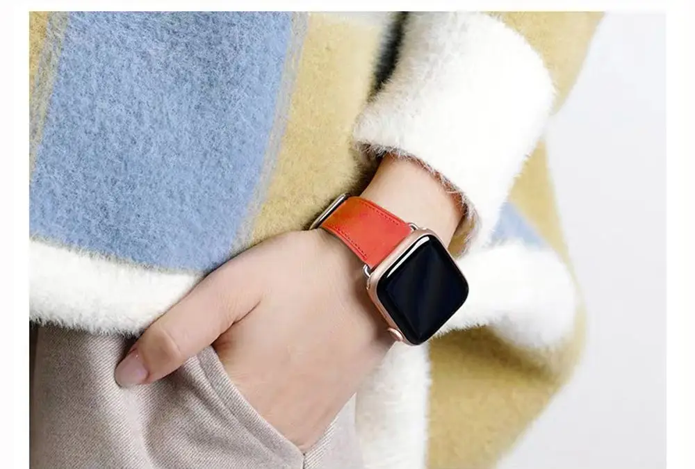 Samrt Watch Band for Apple Watch Band Series 6 SE 5 4 3 2 1 Leather Strap 44mm 38mm 42mm 40mm Samrt Watch Band for Apple Watch Band Series 6 SE 5 4 3 2 1 Leather Strap 44mm 38mm 42mm 40mm