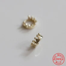 

925 Sterling Silver Plated 14k Gold Hoop Earrings for Women Dimensional Effect Cute Small Crown Temperament Fashion Jewelry