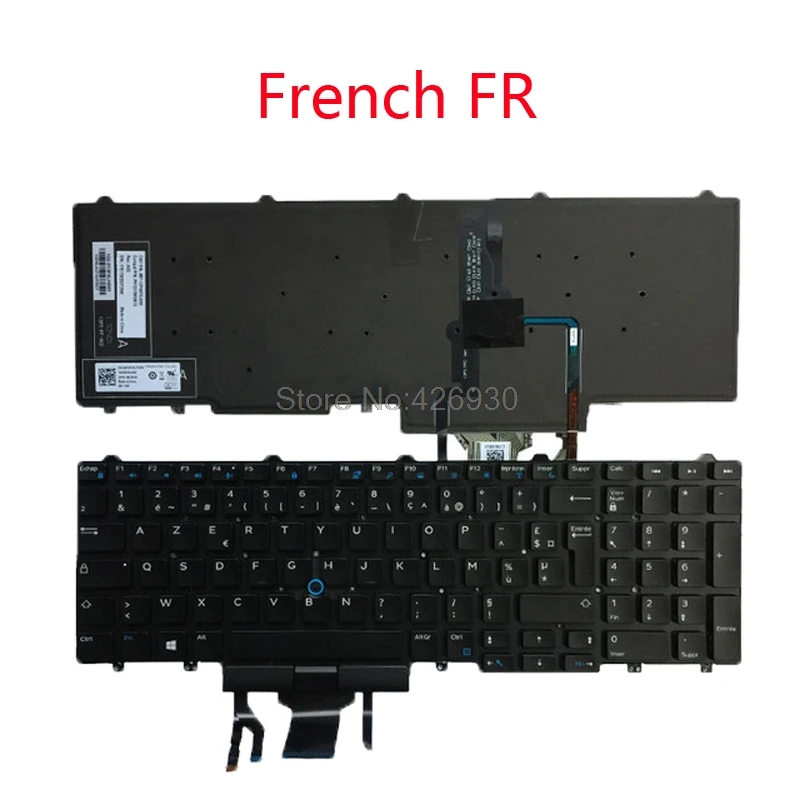 Ноутбук с подсветкой US AR ACNOR BR SD FR SP JP клавиатура для DELL Latitude E5550 5550 E5570 5580 7510 3510 M3510