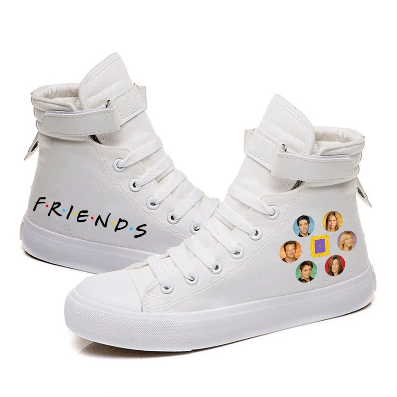 Men Casual Shoes Friends TV Show New High Top Shoe for Black Student Breathable Canvas Sneaker Hip Hop Soft Shoes 4