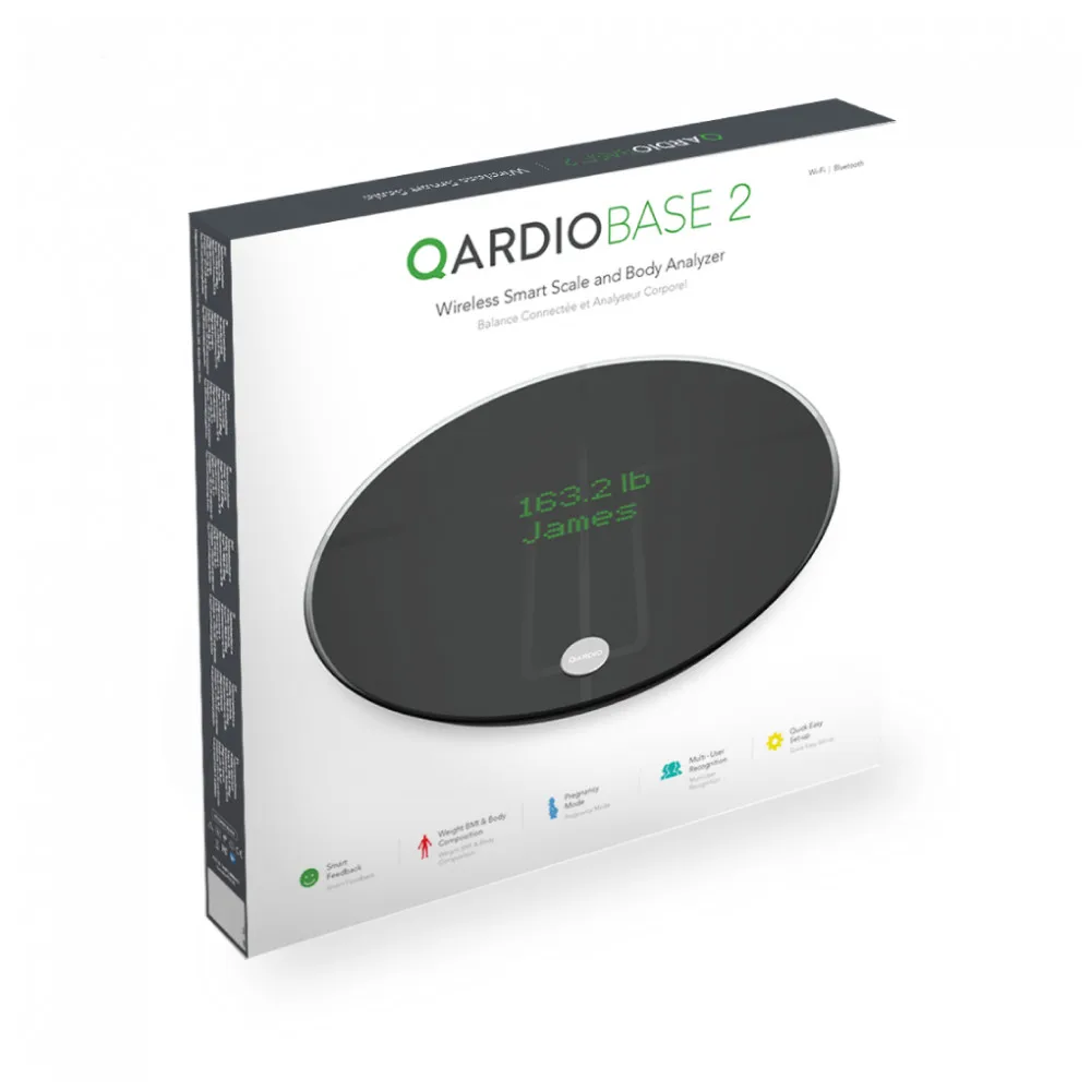 Цифровые весы QardioBase 2 Wireless Smart Scale B200-IVB черный