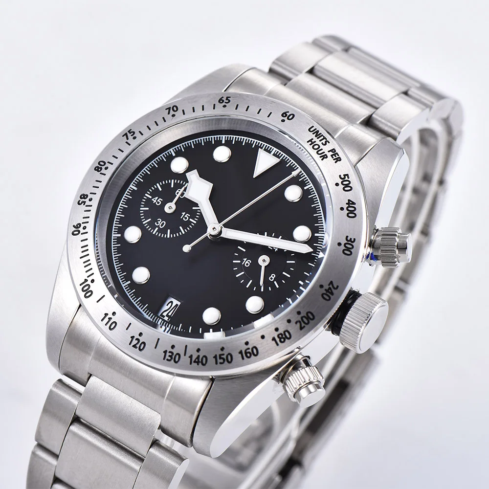 Мужские часы 41 мм Schwarz Bay 79350 кварцевый хронограф MIYOTA vk64 Move men t 316L чехол из нержавеющей стали многофункциональные часы