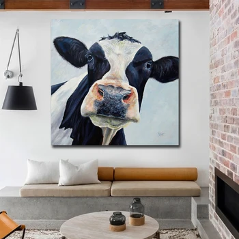 

Modern Cute Cow Wall Art Picture Printed Canvas Oil Painting On Prints Dropshipping Cheap Posters Cuadros Prints For Living Room