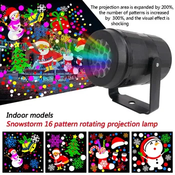 

Christmas LED Lights Projector Undefined Projection Waterproof 16 Patterns Rotating Projection Lamps New Year 2021 decoration