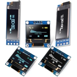 Tela lcd para arduino, oled iic branco, amarelo, azul, azul, módulo i2c ssd1306 de 0, 91 polegadas, 12864 polegadas