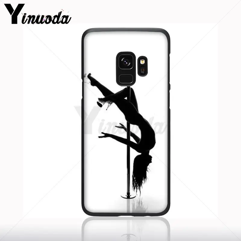 Pole Dance Menari Gadis Kartun Hitam Lembut Ponsel Case untuk Samsung Galaxy S10plus S9 S8plus S10e A50 A70 A10 Ponsel