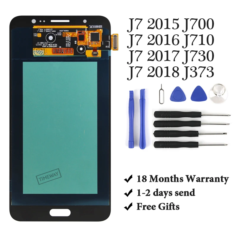 

Hot sell For J7 2016 lcd screen replacement assembly no dead pixel For J7 J700 J710 J730 J373 with gift
