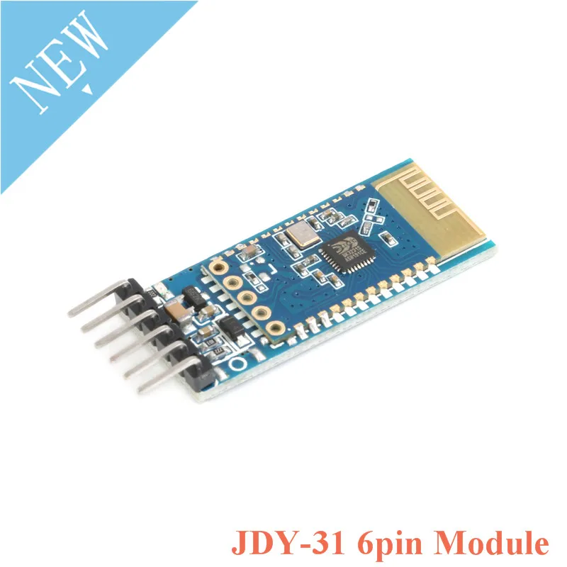 JDY-31 Bluetooth 3,0 HC-05 HC-06 Bluetooth модуль последовательного Порты и разъёмы 2,4 г SPP прозрачный передачи совместимы с HC 05 06 JDY-30 - Цвет: JDY-31 6pin Module