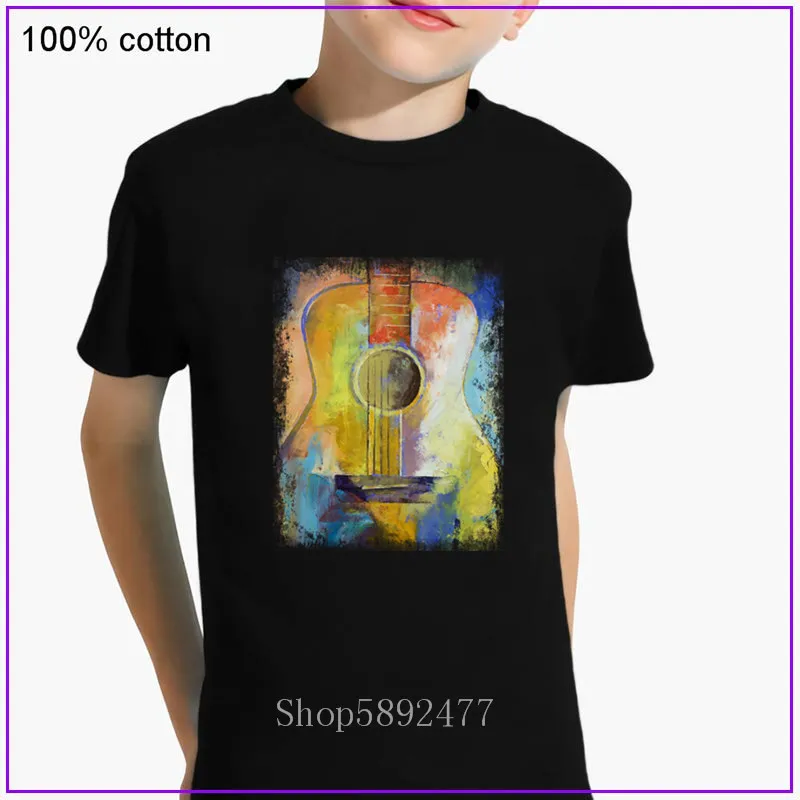 Футболки с гитарными мелодиями Готическая Детская футболка принтом Ван Гога и