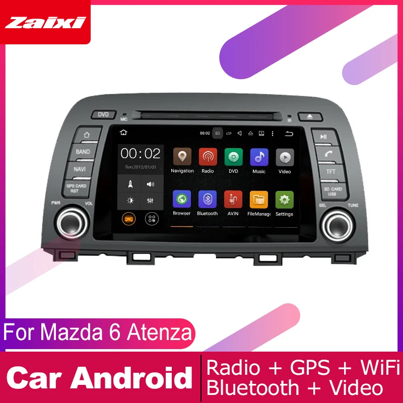 Clearance ZaiXi For Mazda 6 Atenza 2012~2016 Car Android Multimedia System 2 DIN Auto DVD Player GPS Navi Navigation Radio Audio WiFi 0