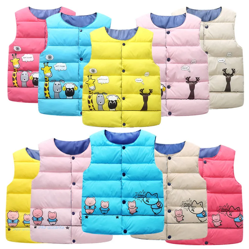 

2019 new children's down cotton vest boys girls infant vest children's vest vest baby cotton coat liner 3-8T