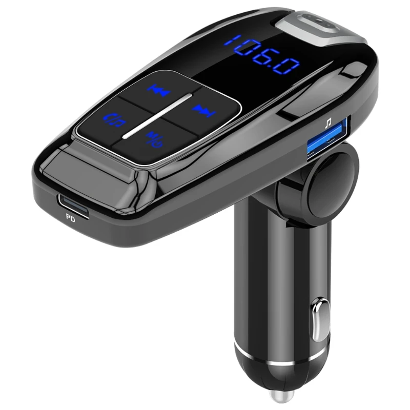 

Bluetooth 5.0 Stereo MP3 Player Wireless Handsfree Car Kit Adapter USB PD3.0 Quick Charge LED Display Car FM Transmitter
