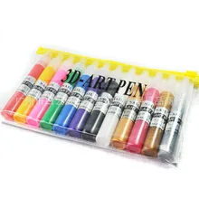 12-Цвет 3D diao Хуа bi Красящие ручки для французского маникюра, Fluoresent маркер блестящий порошок фототерапия, украшение для ногтей ювелирное изделие на ногти стразы кристаллы Дизайн ногтей