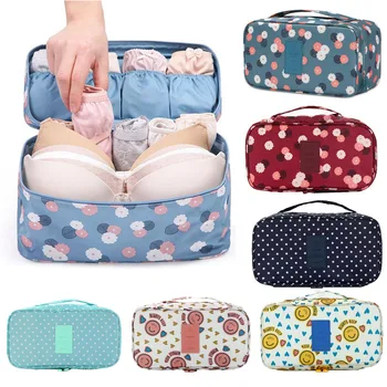

Rantion Multifuction Travel Bag Underwear Bra Organizer HQ Cosmetic Makeup Case Women's Daily Storage Bags Polka Dot Wash Pouch