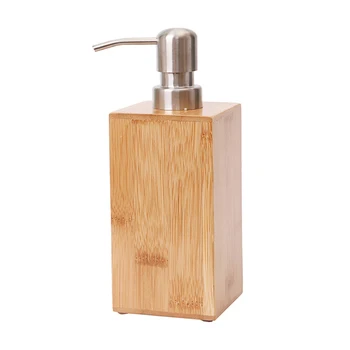 

1pc 300ml Bamboo Hand Sanitizer Bottle Lotion Liquid Soap Dispenser with Pump for Bathroom Home