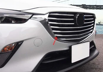 

10pcs Bezel Accessories Bright Silver Front Grille Grill Molding Cover Trim For Mazda CX-3 CX3 2016 2017 2018 Car Styling