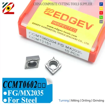 

EDGEV Cermet Inserts CCMT060202 CCMT060204 FG CCMT Metal Ceramic Cutter Boring CNC Lathe Turning Tools Machining Steel CT3000
