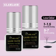 GLAMLASH 5/10ml 1 saniye hızlı kuru kirpik uzatma yapıştırıcı düşük koku yok simülasyon güçlü yanlış kirpik uzatma tutkal