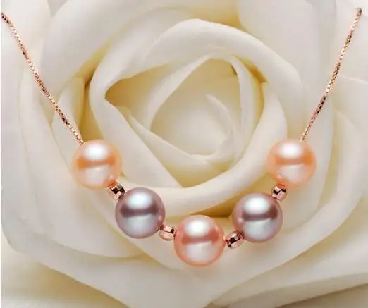 

Wholesale 8-9mm Pendants Models Mixed Color Natural Pearl Necklace