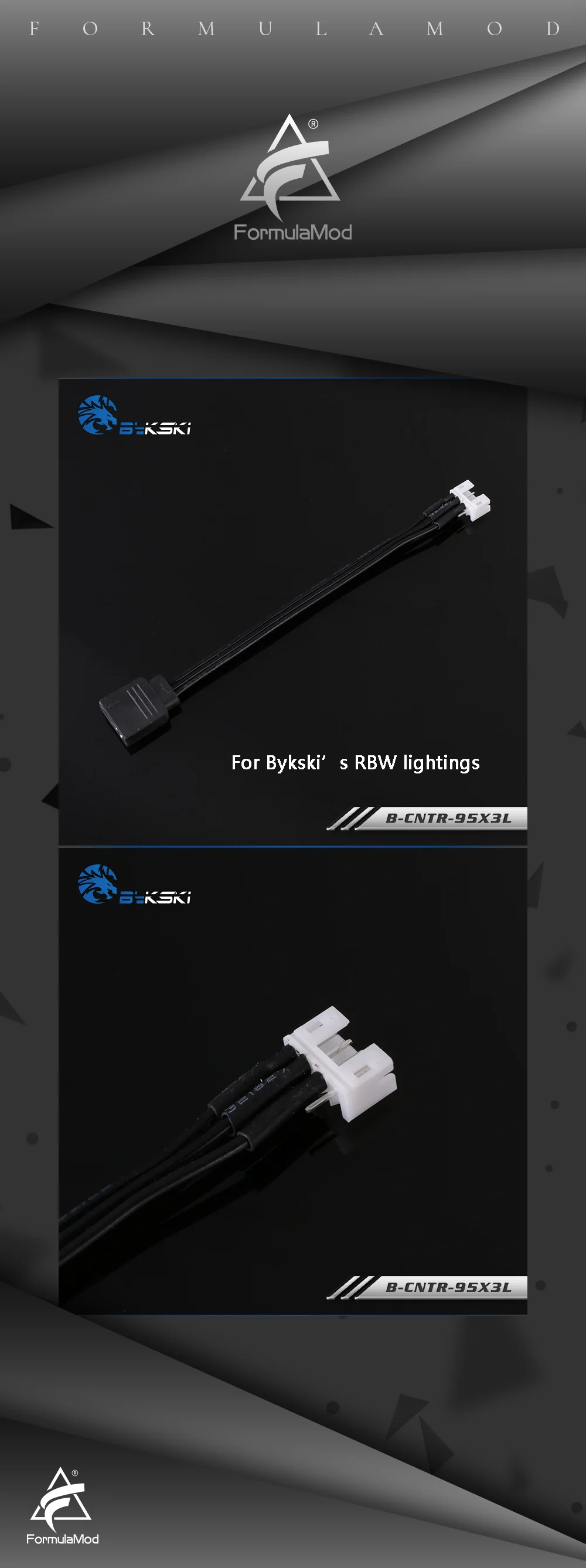 Bykski B-CNTR-95X3L, Asus Aura Synchronous Extension Cables, For 5v 3Pin RGB Header, Only For Bykski's RBW Lighting System  