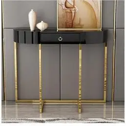 

Semi-circular golden porch table entrance hallway entry porch table
