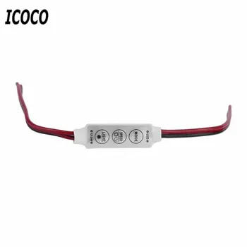 

ICOCO 2017 New Arrival Cheap Mini RGB Controler Dimmer Switch For 5050 3528 SMD LED Lights Strip DC 12V Free Shipping