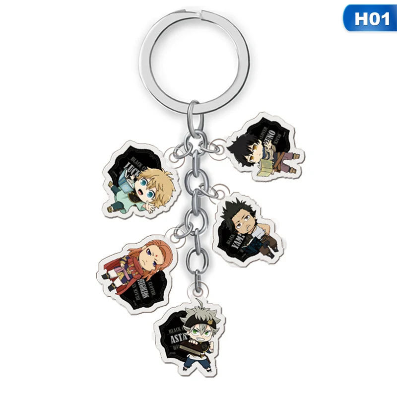 KEY4553H01 Японский аниме черный клевер брелок мультфильм фигура автомобильный брелок держатель брелок лучший друг Выпускной подарок на Рождество - Цвет: KEY4553H01
