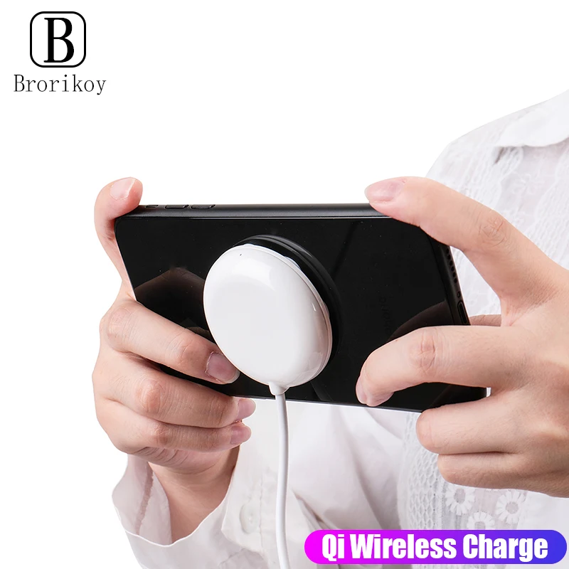

Suction Cup Wireless Charger For iPhone X XS 11 Pro Max XR Samsung Note 10 S9 Huawei USB Portable Play Game Fast charging Cable