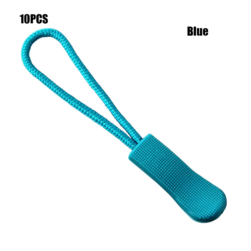 Blue 10 шт. аксессуары для сумок, Съемник на молнии, подходит для веревочной бирки, фиксатор на молнии, сменный зажим, сломанная Пряжка, дорожная сумка, чемодан, палатка - Цвет: Blue