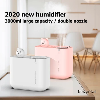 

3L Dual Nozzle Air Humidifier USB Large Capacity Ultrasonic Humidificador Office Aroma Diffuser Mist Maker Fogger Humidifier