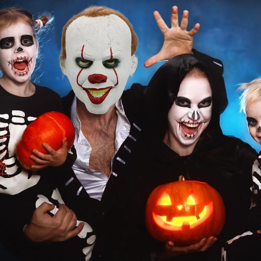 Ужас клоун маскер Хэллоуин косплей костум реквизит грейппиж Volwassen Party Masker латекс маскарадный украшение на празднование Хэллоуина