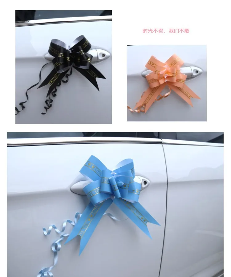 New Style Large Size English Latte Art Wedding Car Room Decoration Handmade Flower Door Bike Handle Bow Garland Wedding Supplies