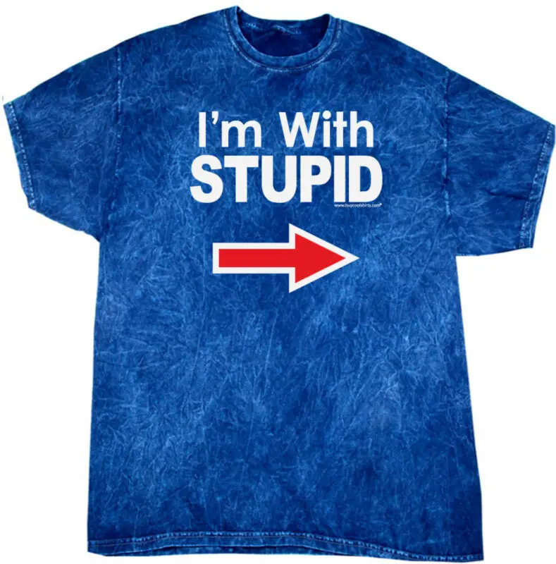 Купите крутые футболки с надписью I'm With Stupid белая футболка принтом Mineral и |