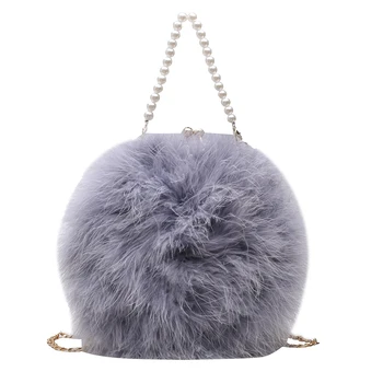 

2020 Girl Bag Designer Shoulder Bags Round Plush Bag Fashion Lady Shoulder Bag Handbags For Women Winter Sale