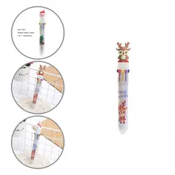 Bolígrafo de Gel seguro, fácil de llevar, con temática navideña, 10 colores, árbol de navidad, regalos de cumpleaños