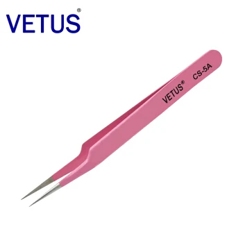 Подлинная VETUS антистатическое наращивание ресниц нержавеющая сталь tweezers Hyperfine высокий точный ESD Ниппер - Цвет: CS-5A