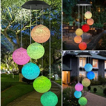 

Solar LED Garden Wind Chimes outdoor Colour Changing Lights large Hanging solar light outdoors solar garden light